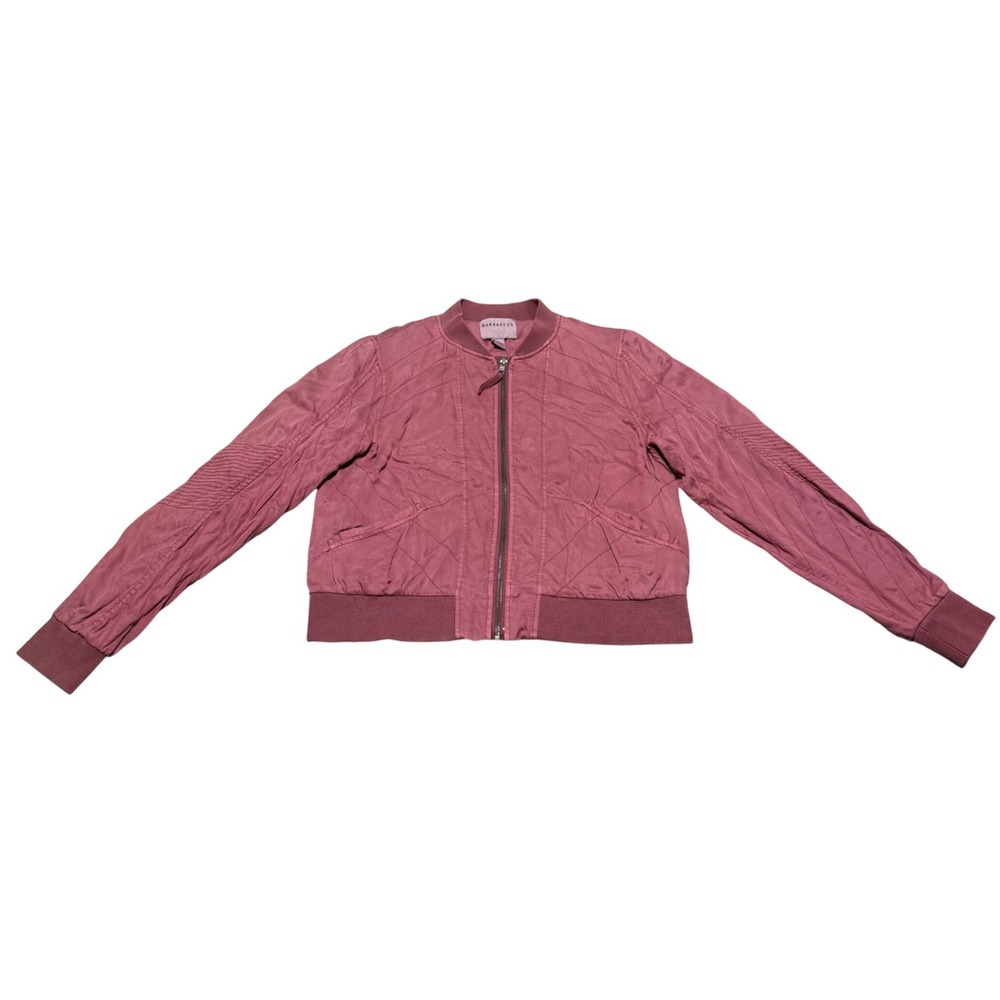 Marrakech Anthropologie Quilted Full Zip Bomber Jacket Pink Women S Lightweight - Picture 9 of 11